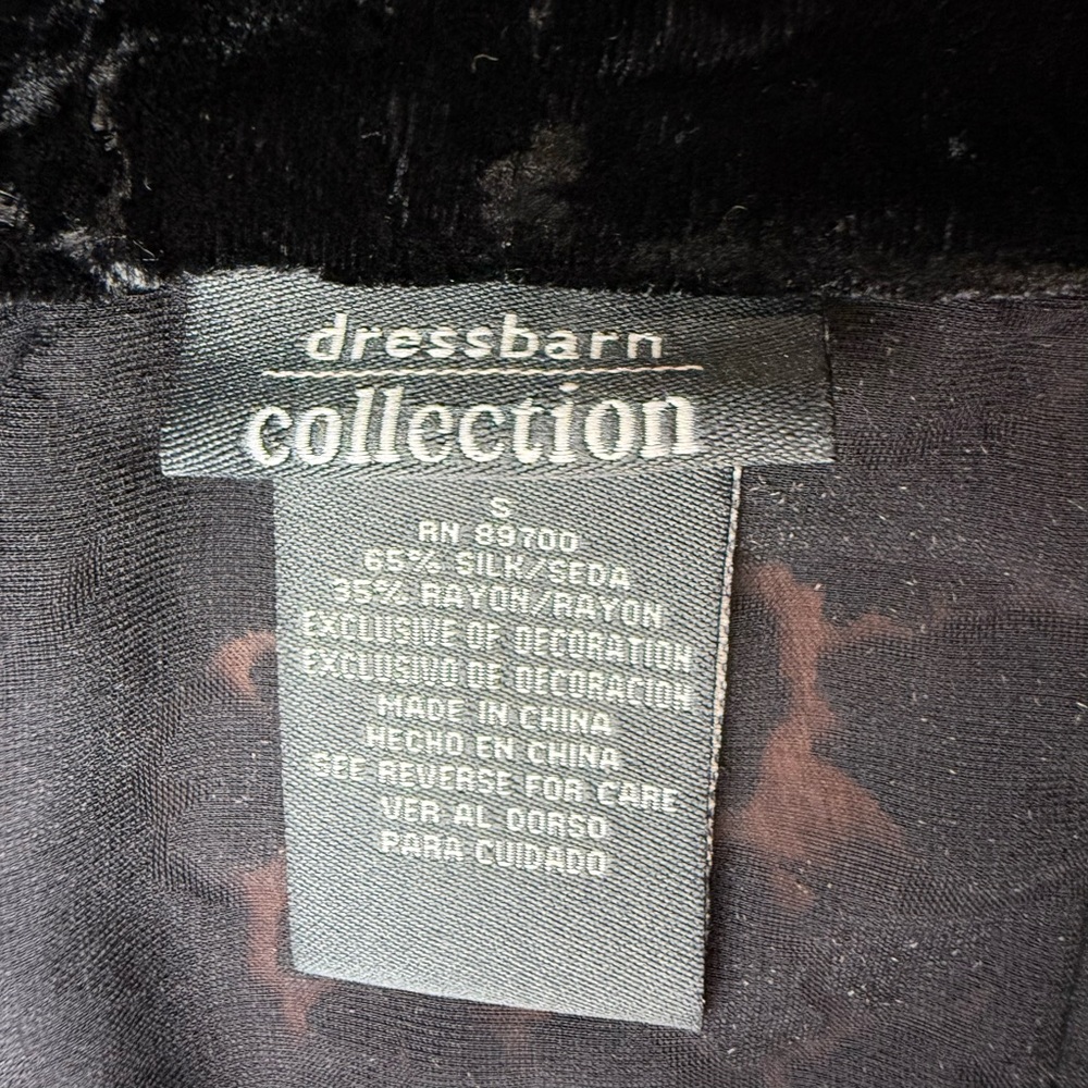 Dressbarn Multicolor Silk Blend Burnout Velvet Cardigan - Picture 7 of 8